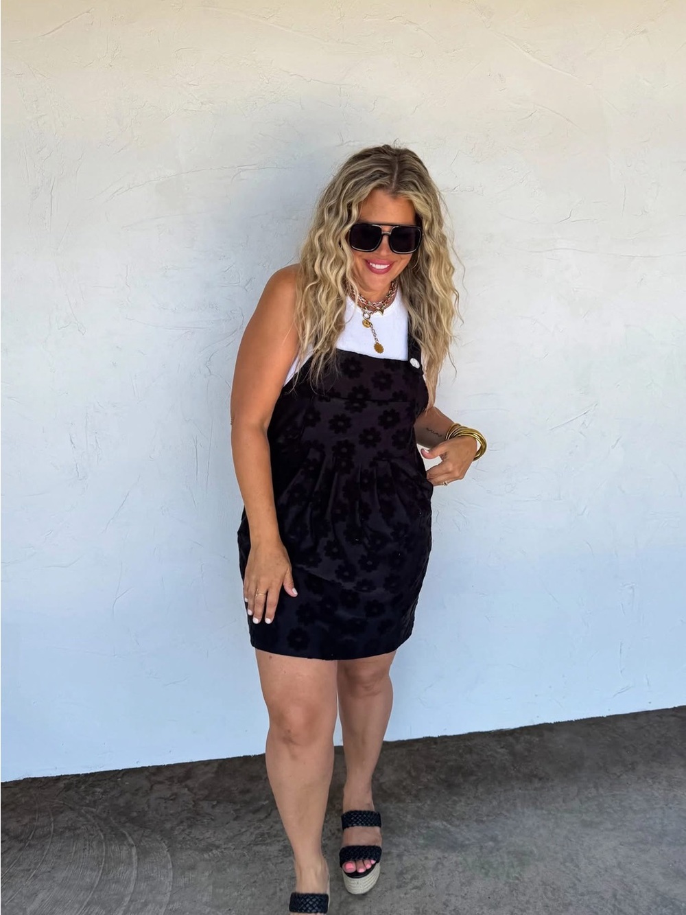Black Daisy Dress with adjustable straps